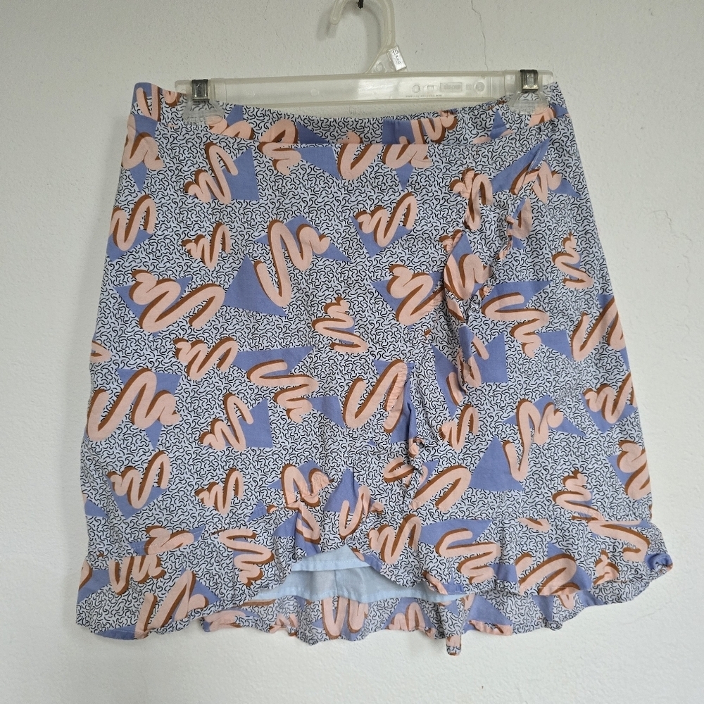 Retro 80s 90s Multi Memphis Style Ruffle Skirt Size Small Compañía Fantástica - Picture 4 of 11